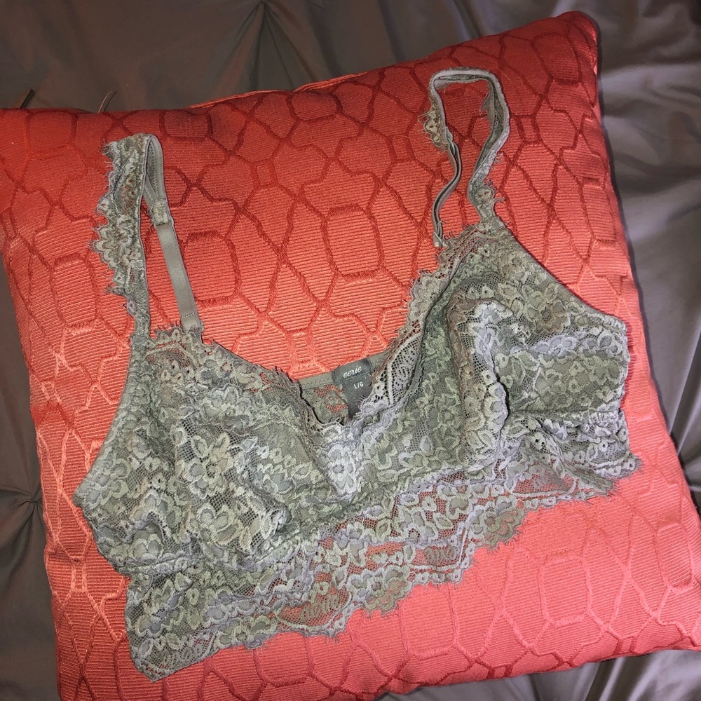 Aerie Gray Lace Bralette